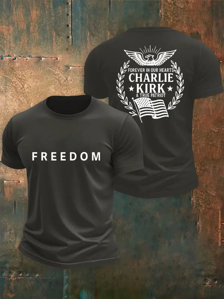 Men’s Freedom Is Not Free R.I.P Charlie Kirk Short Sleeve T-shirt Dark Gray / S