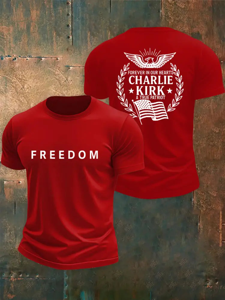 Men’s Freedom Is Not Free R.I.P Charlie Kirk Short Sleeve T-shirt Pure Red / S