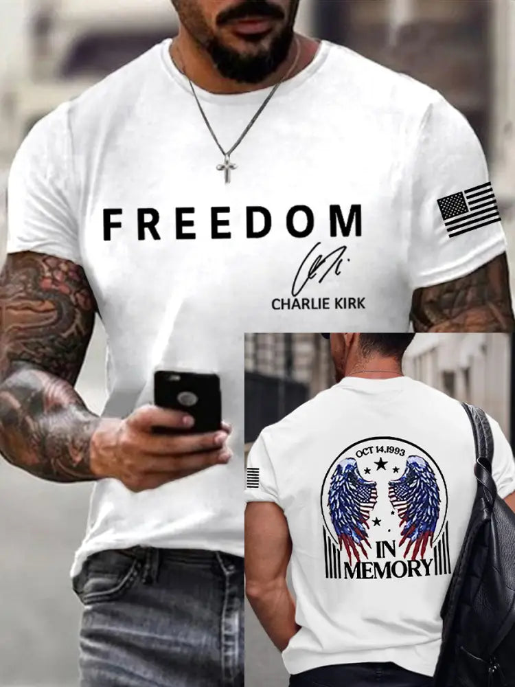 Men’s Freedom Is Not Free R.I.P Charlie Kirk Short Sleeve T-shirt White / S