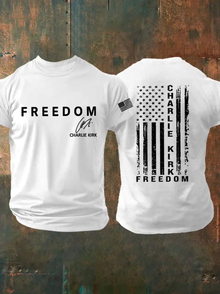 Men’s Freedom Is Not Free R.I.P Charlie Kirk Short Sleeve T-shirt White / S