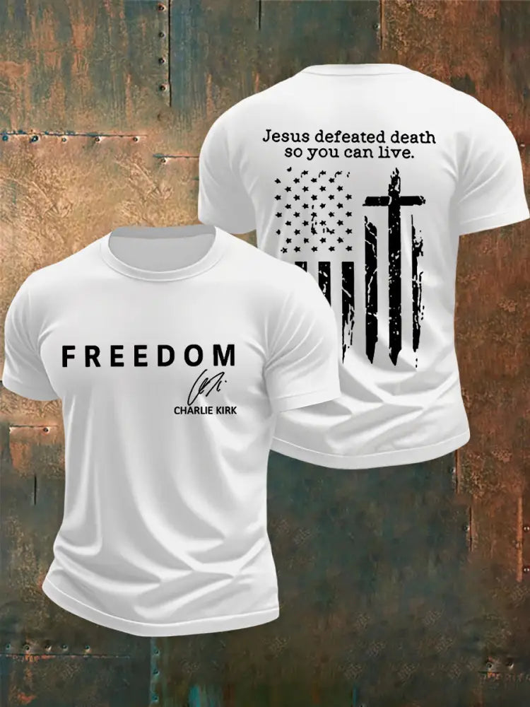 Men’s Freedom Is Not Free R.I.P Charlie Kirk Short Sleeve T-shirt White / S