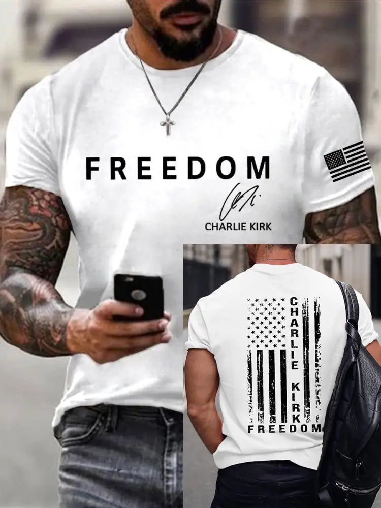 Men’s Freedom Is Not Free R.I.P Charlie Kirk Short Sleeve T-shirt White / S