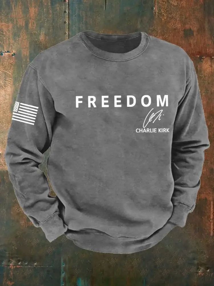Men’s Freedom Is Not Free R.I.P Charlie Kirk Sweater Gray / S