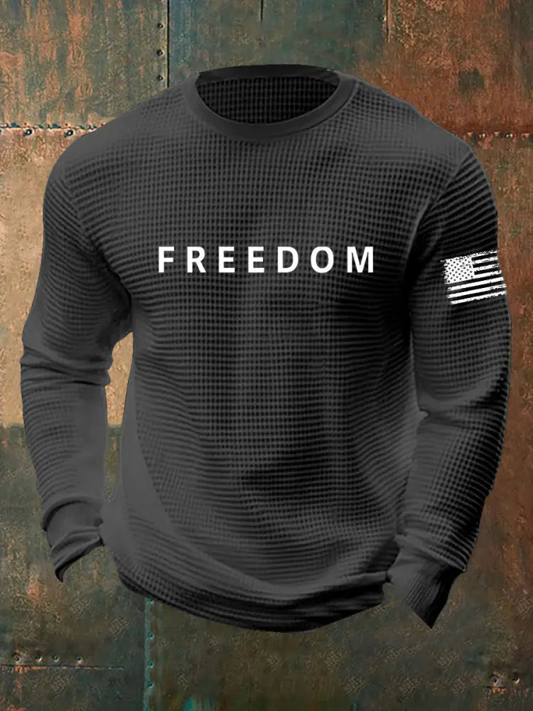 Men’s Freedom Is Not Free R.I.P Charlie Kirk Waffle Long Sleeve T-Shirt Dark Gray / S