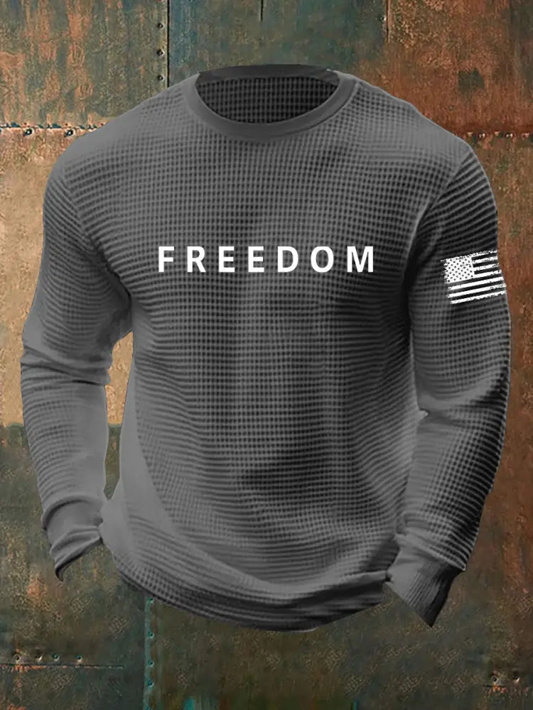 Men’s Freedom Is Not Free R.I.P Charlie Kirk Waffle Long Sleeve T-Shirt Light Gray / S