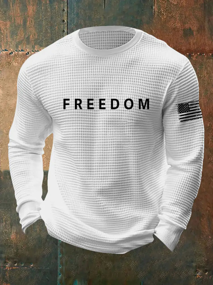Men’s Freedom Is Not Free R.I.P Charlie Kirk Waffle Long Sleeve T-Shirt White / S