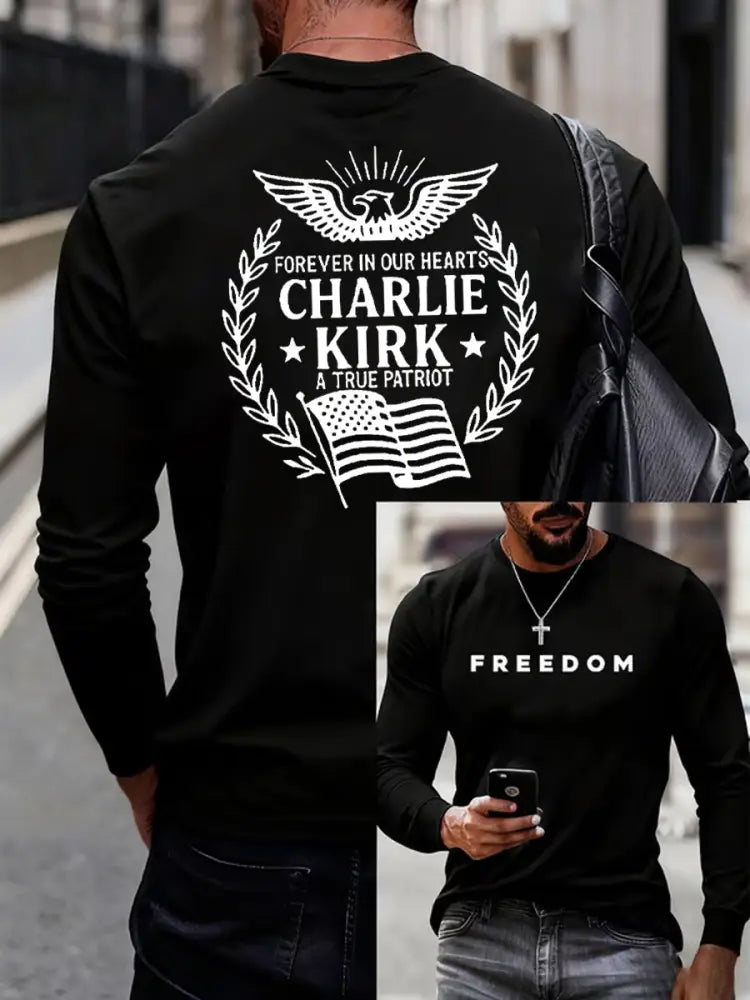 Men’S Freedom Is Not Free This is the Turning Point R.I.P Charlie Kirk Long Sleeve T-shirt Black / S