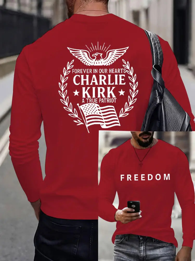 Men’S Freedom Is Not Free This is the Turning Point R.I.P Charlie Kirk Long Sleeve T-shirt Red / S