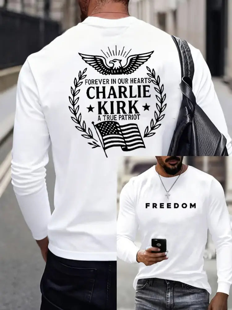 Men’S Freedom Is Not Free This is the Turning Point R.I.P Charlie Kirk Long Sleeve T-shirt White / S