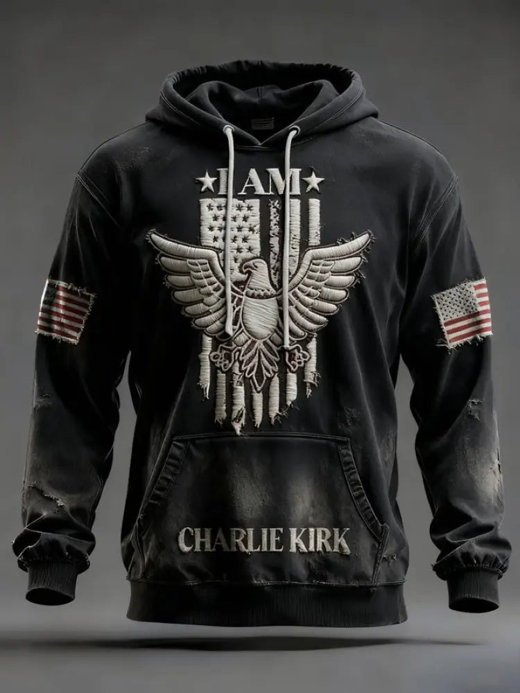 Men’s Freedom Patriot Printed Hoodie Black / S