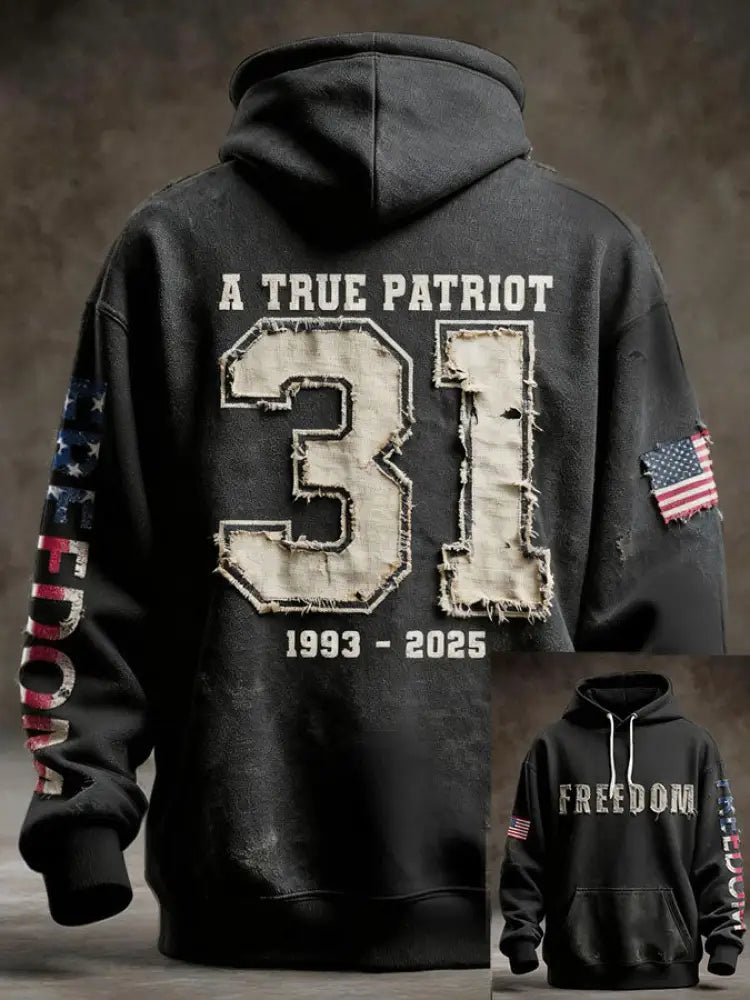 Men’s Freedom Patriot Printed Hoodie Black / S
