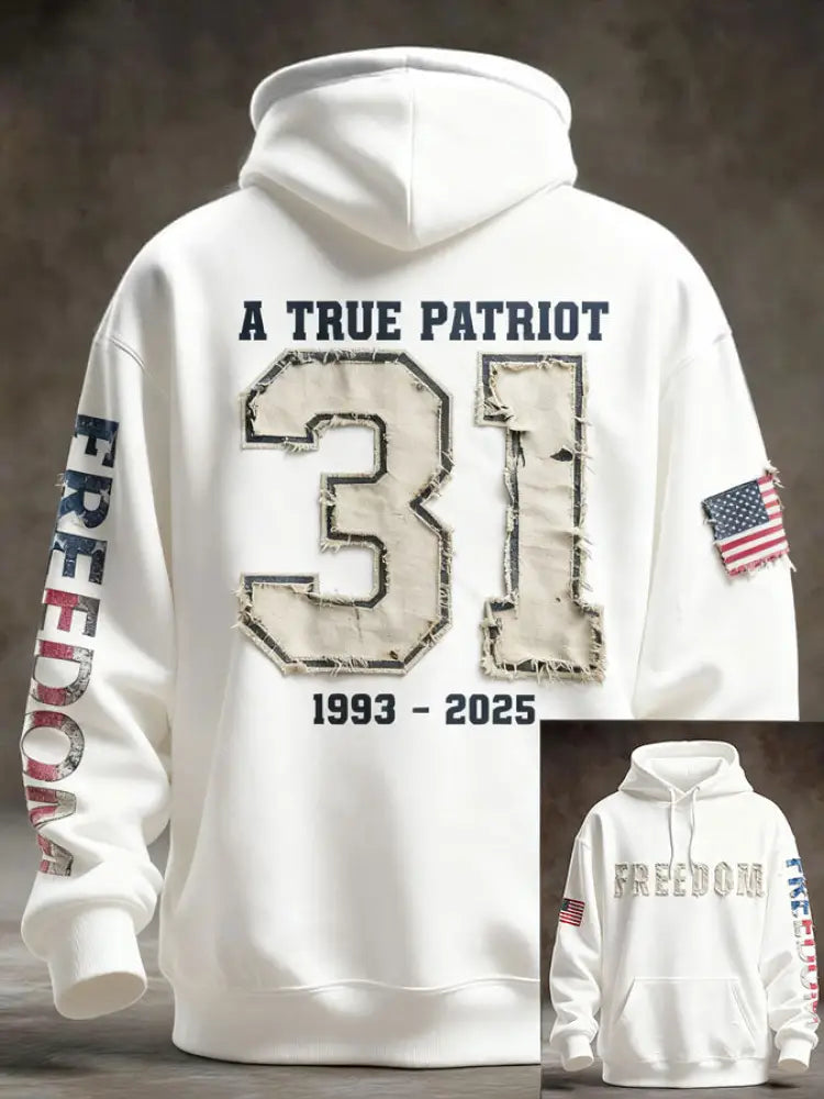 Men’s Freedom Patriot Printed Hoodie White / S