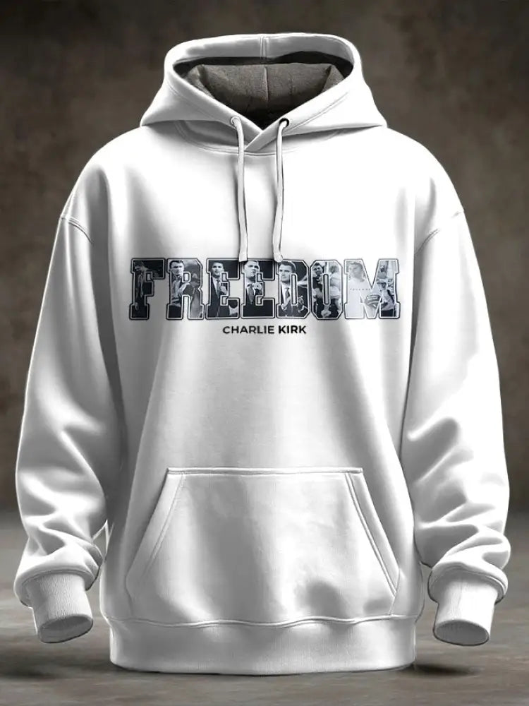 Men’s Freedom True Patriot Memorial Printed Hoodie White / S