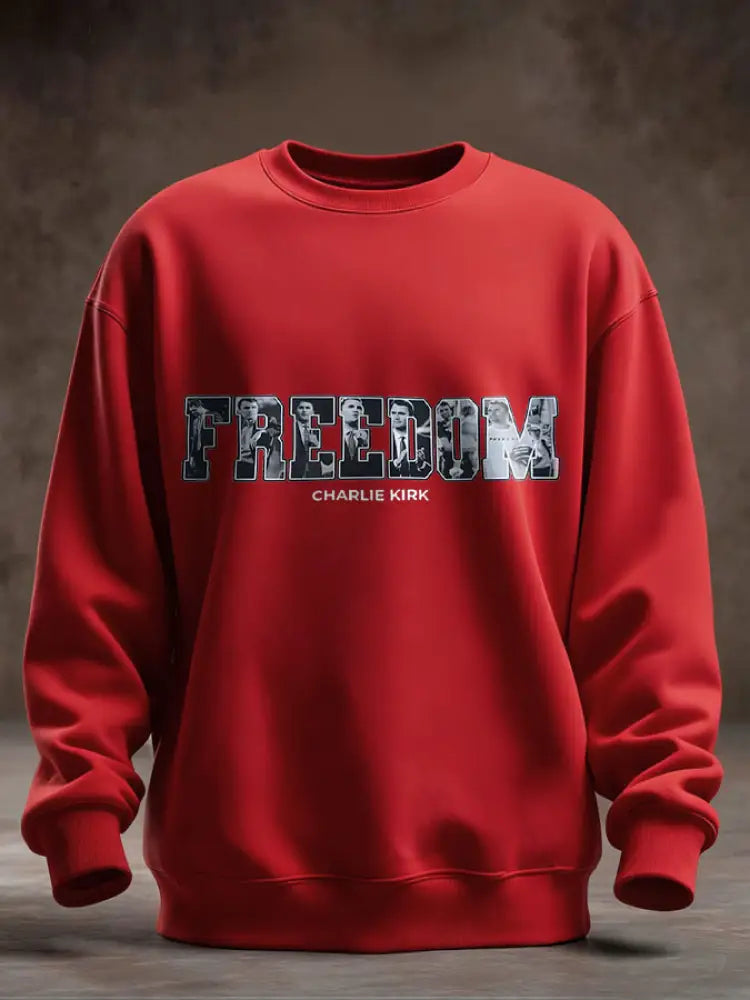 Men’s Freedom True Patriot Memorial Printed Sweatshirt Red / S