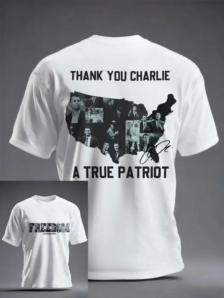 Men’s Freedom True Patriot Memorial Printed T-shirt White / S