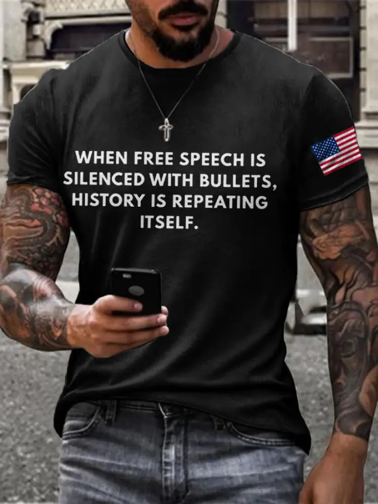 Men’s Freedom True Patriot Printed T-shirt Black / S