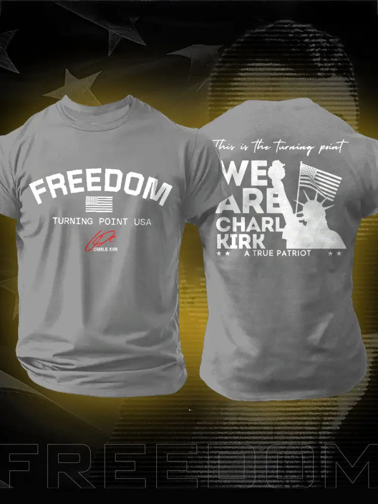 Men’s Freedom True Patriot Printed T-shirt Light Gray / S
