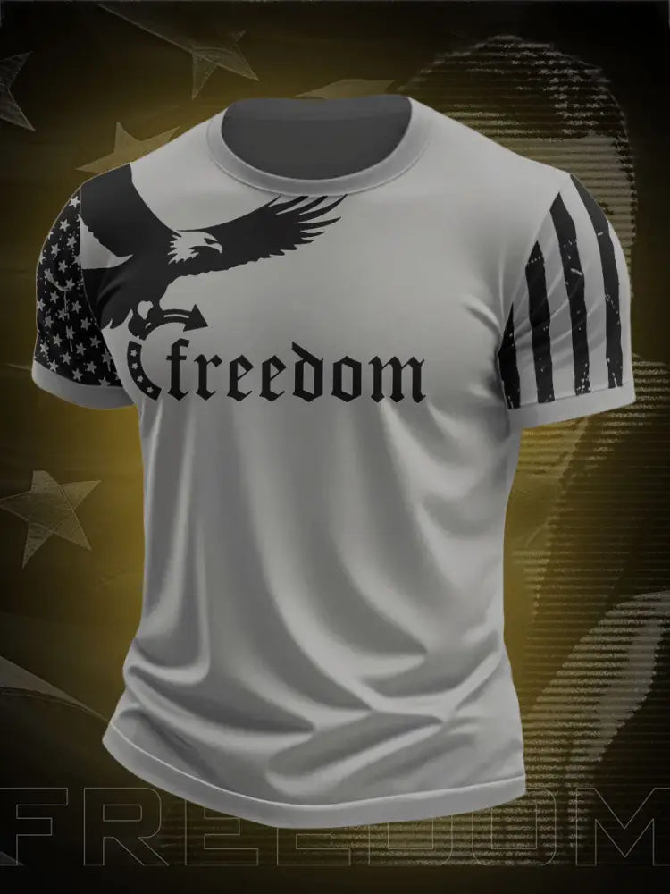 Men’s Freedom True Patriot Printed T-shirt Light Gray / S