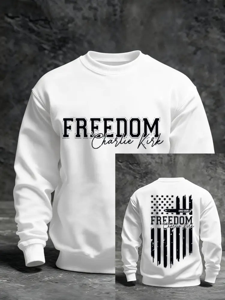Men’s Freedom USA Flag Print Sweatshirt White / S