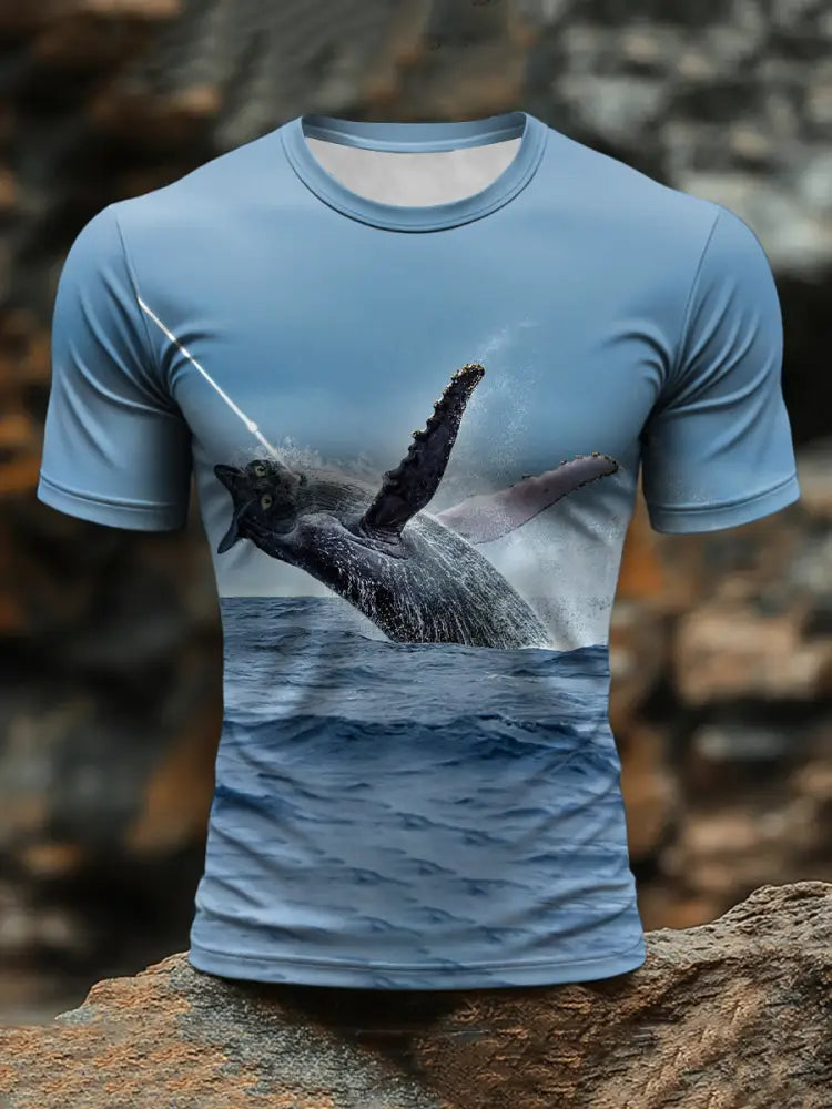 Men’s Funny Cat Print Casual T-Shirt As picture / S