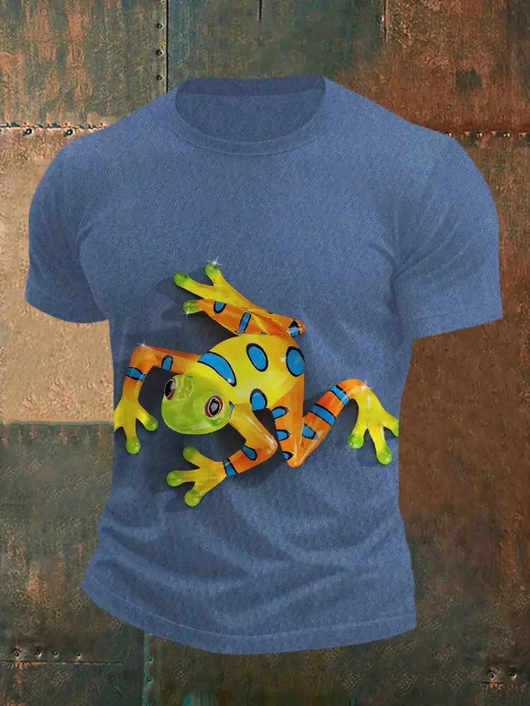 Men’s Funny Frog T-shirt Blue / S