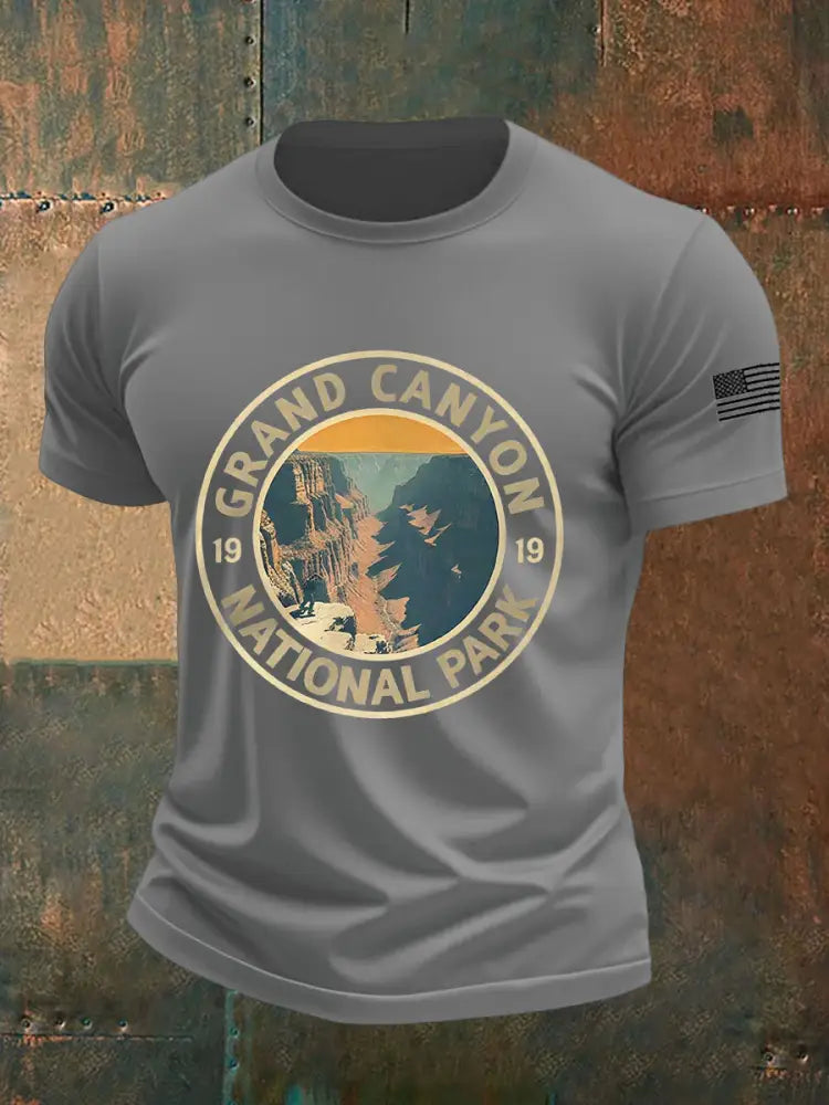 Men’s Grand Canyon Short-Sleeved Printed T-shirt Gray / S