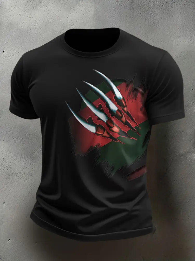 Men’s Halloween Horror Nightmare Printed T-shirt Black / S