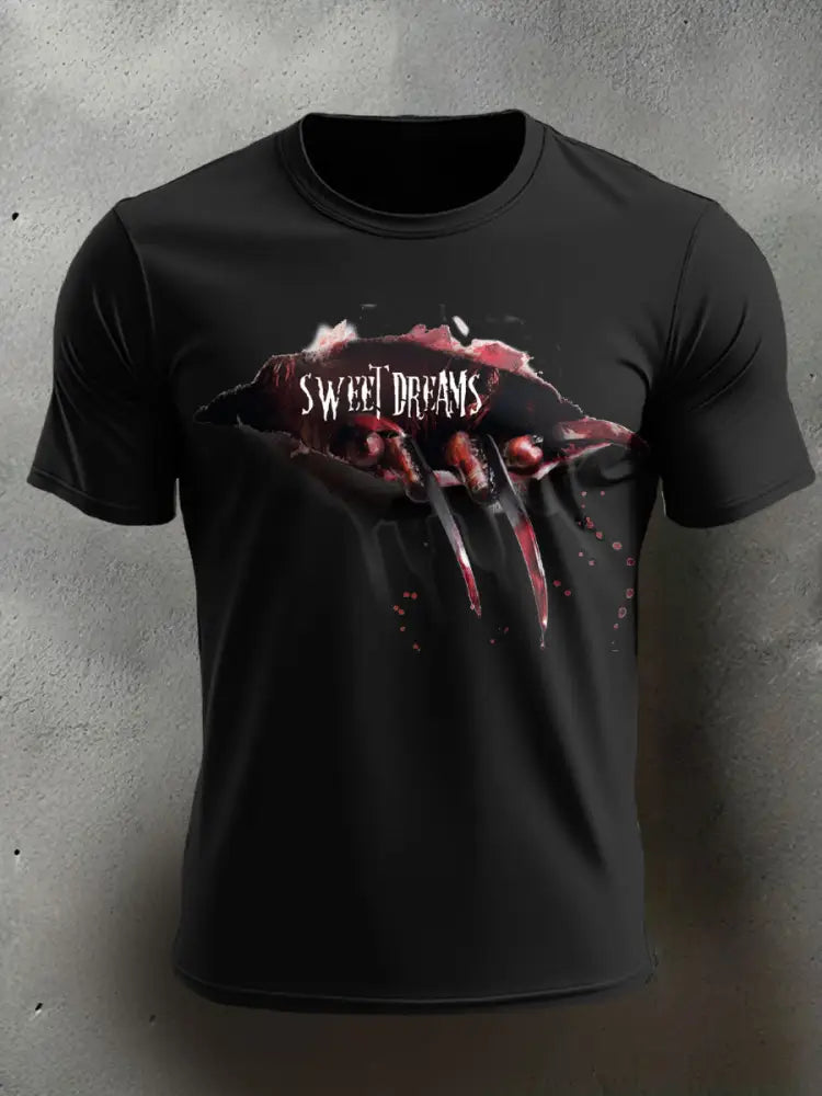Men’s Halloween Horror Nightmare Printed T-shirt Black / S