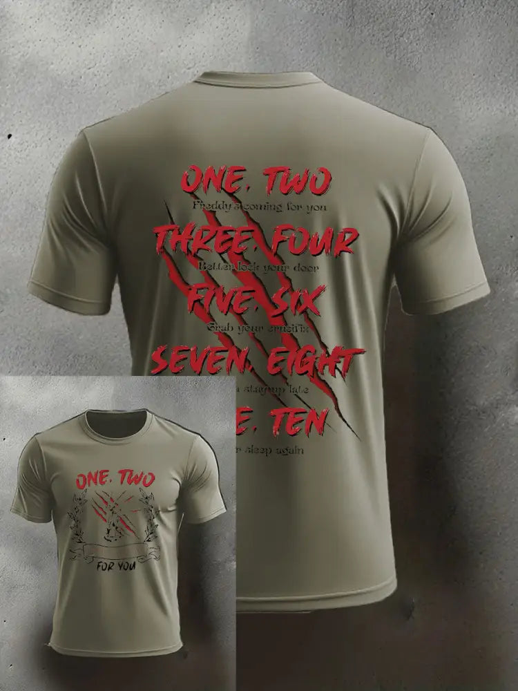 Men’s Halloween imitation cotton short-sleeved T-shirt Army Green / S