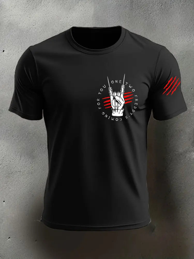 Men’s Halloween imitation cotton short-sleeved T-shirt Black / S