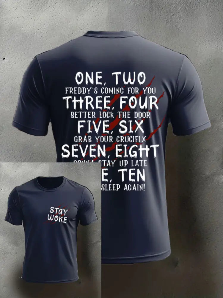 Men’s Halloween imitation cotton short-sleeved T-shirt Navy Blue / S