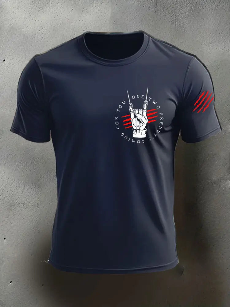 Men’s Halloween imitation cotton short-sleeved T-shirt Navy Blue / S