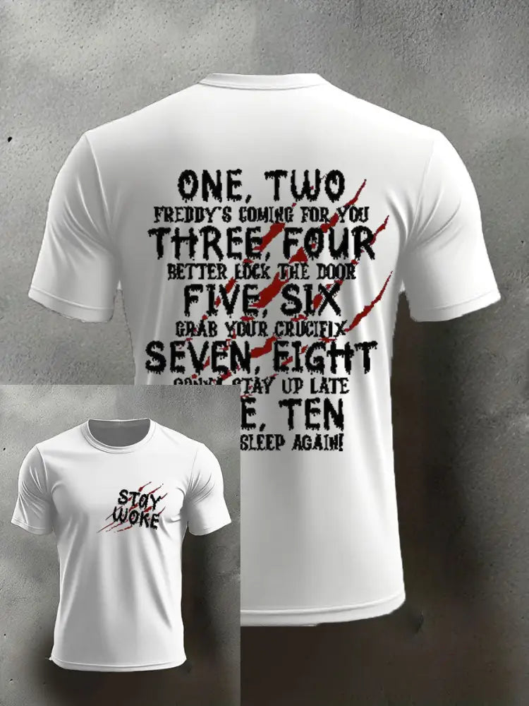 Men’s Halloween imitation cotton short-sleeved T-shirt White / S