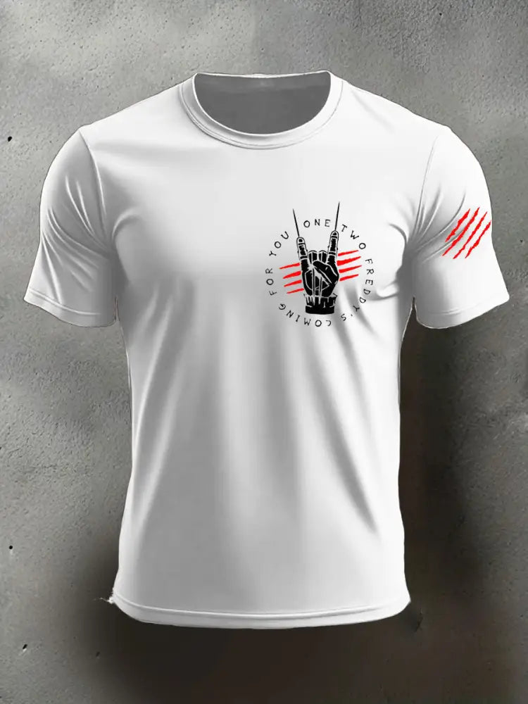 Men’s Halloween imitation cotton short-sleeved T-shirt White / S