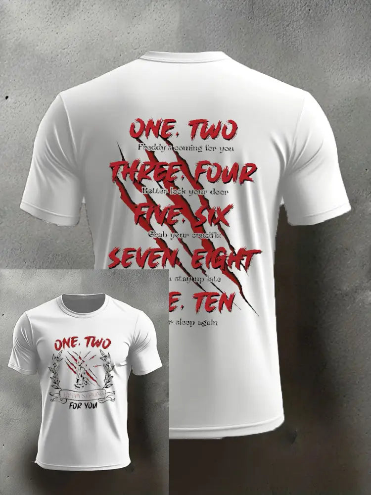 Men’s Halloween imitation cotton short-sleeved T-shirt White / S