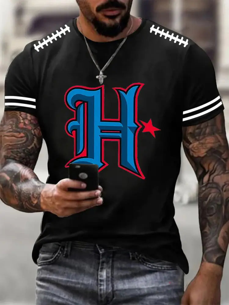 Men’s Houston Football Short Sleeves T shirt Black / S