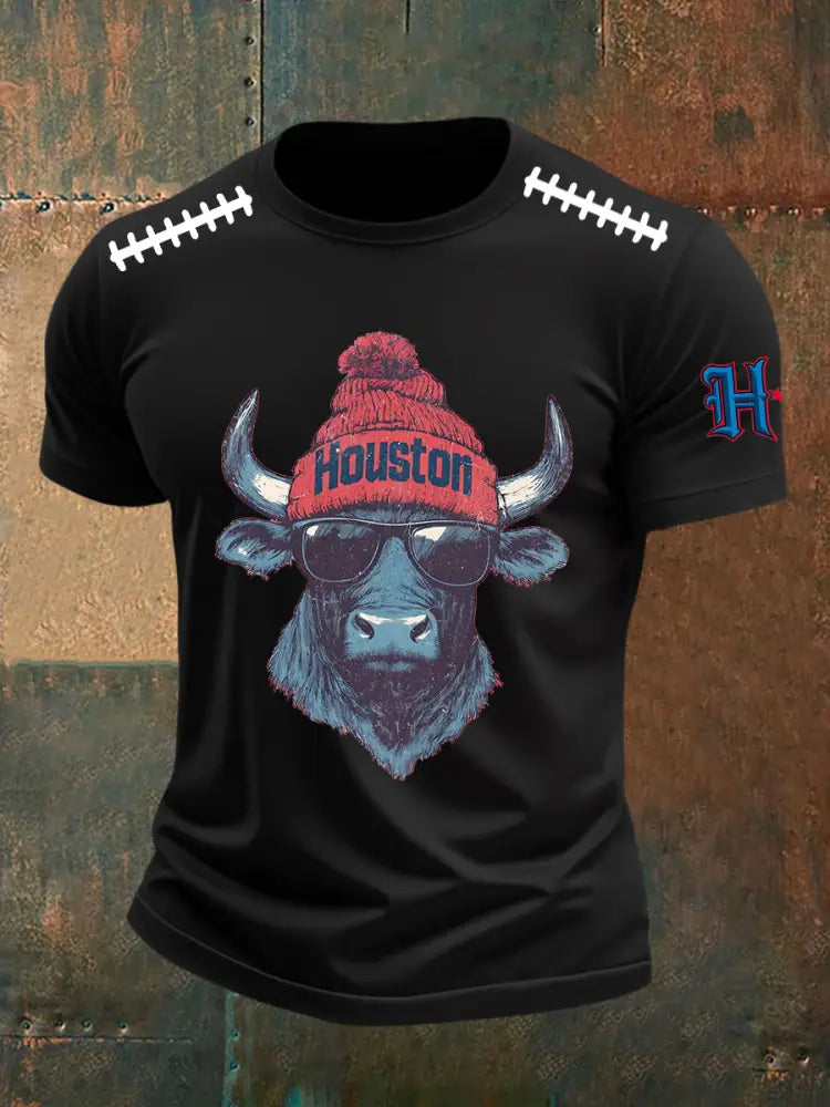 Men’s Houston Football Short Sleeves T shirt Black / S