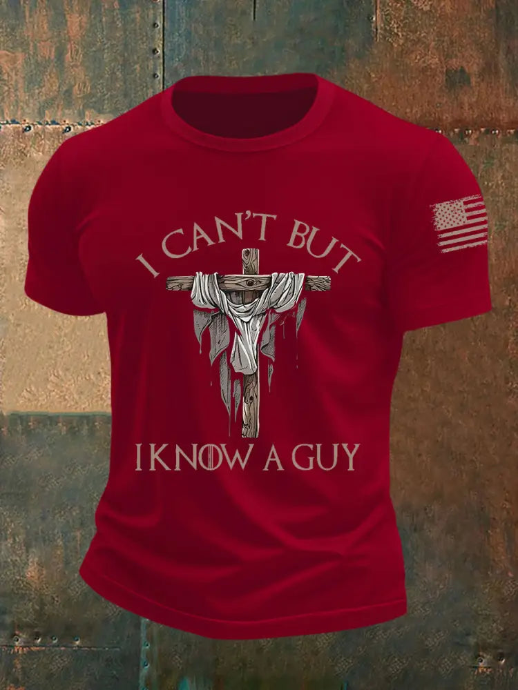 Men’s I Can’t But I Know A Guy Short-sleeved T-shirt Deep Red / S