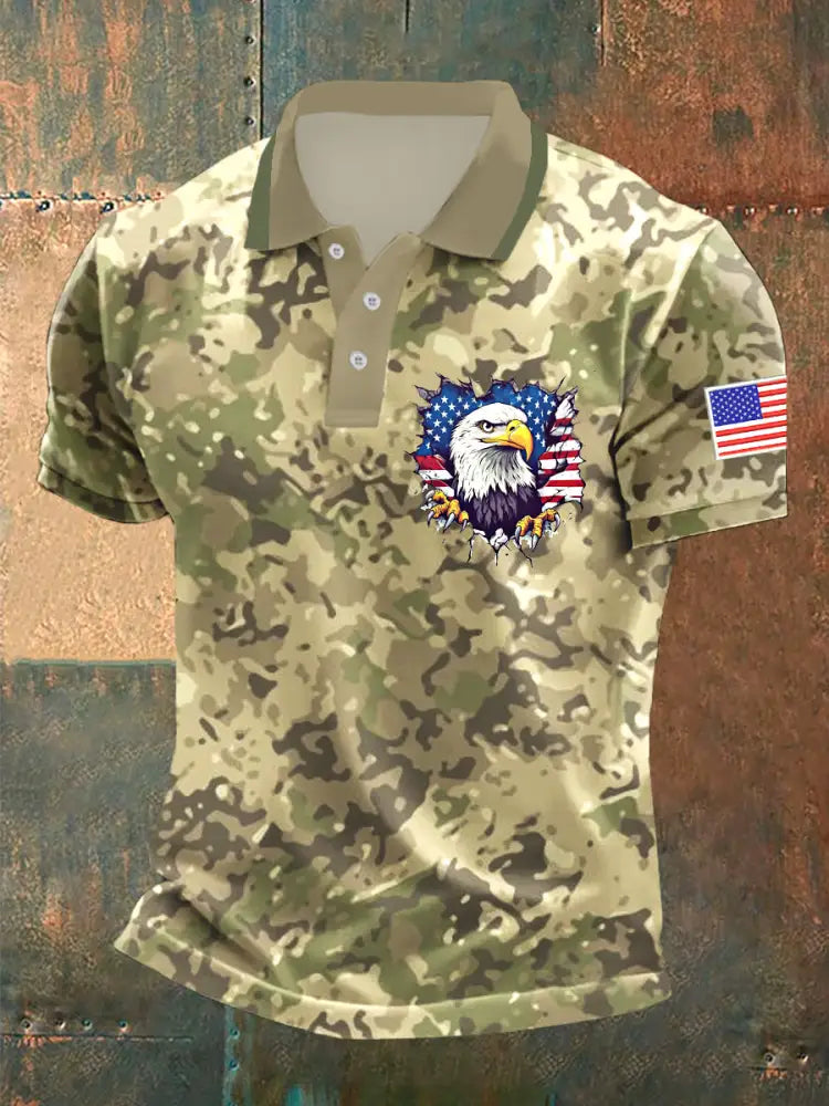 Men’s Independence Day 3D Printed Top Army Green / S