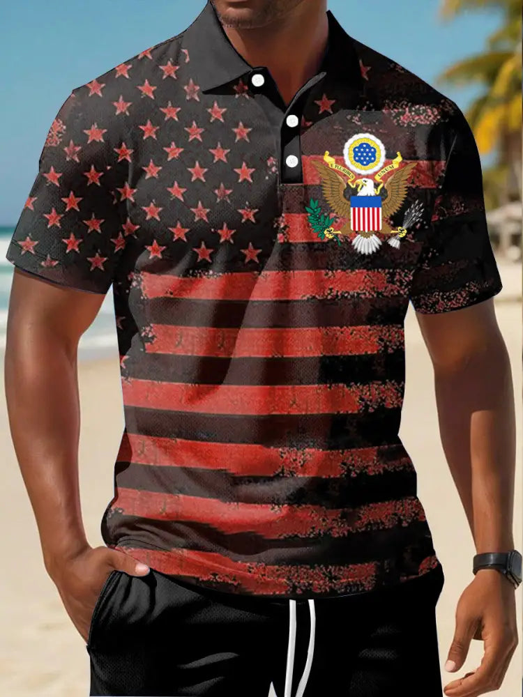 Men’s Independence Day Print short sleeve shirt Red / S