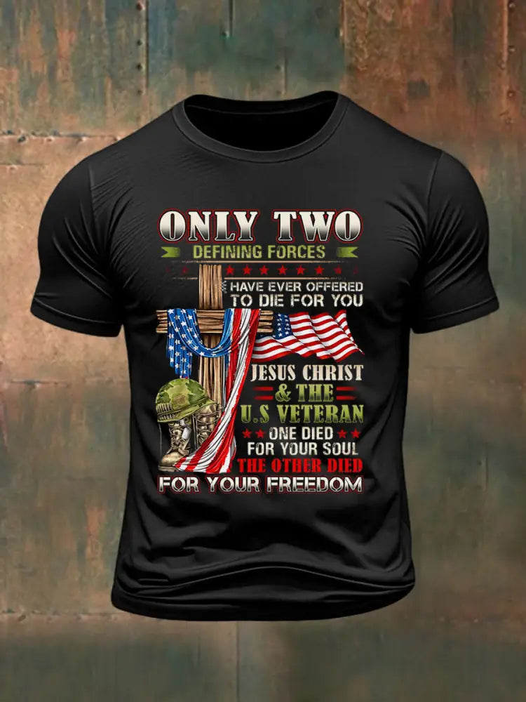 Men’s Independence Day Printed T-shirt Black / S