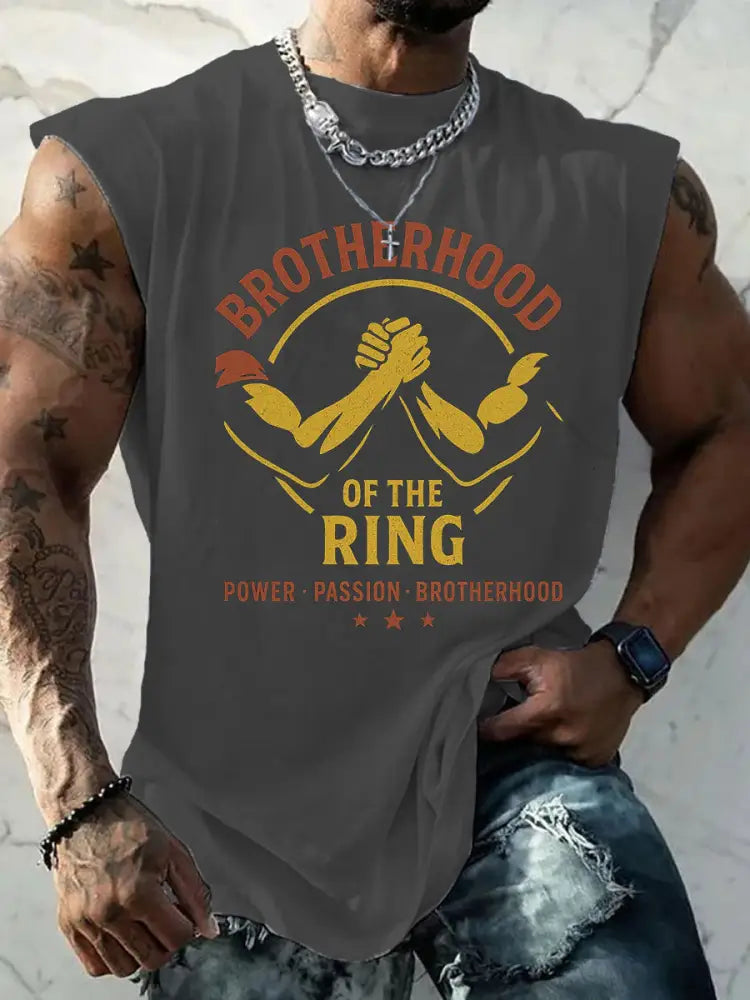 Men’s Legends Never Die Brother Printed Tank Top Dark Gray / S