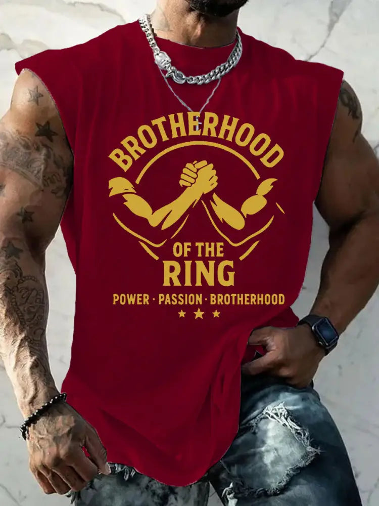 Men’s Legends Never Die Brother Printed Tank Top Deep Red / S