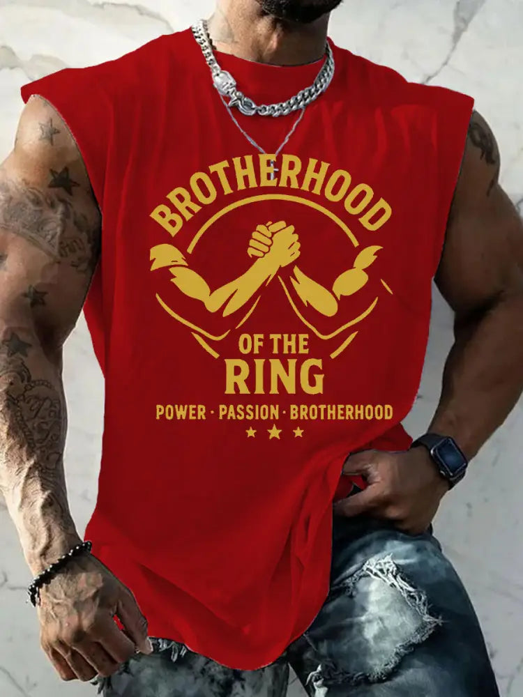 Men’s Legends Never Die Brother Printed Tank Top Red / S