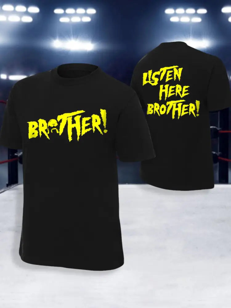 Men’s Listen Here Brother! Print T-shirt Black / S