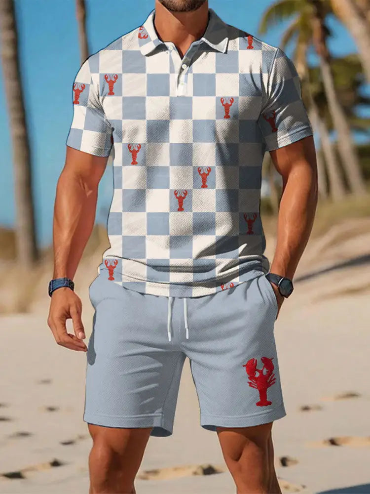 Men’s Lobster Printed Sets Light Blue / S