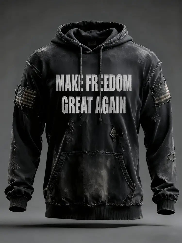 Men’s ’Make Freedom Great Again’ hoodie Black / S