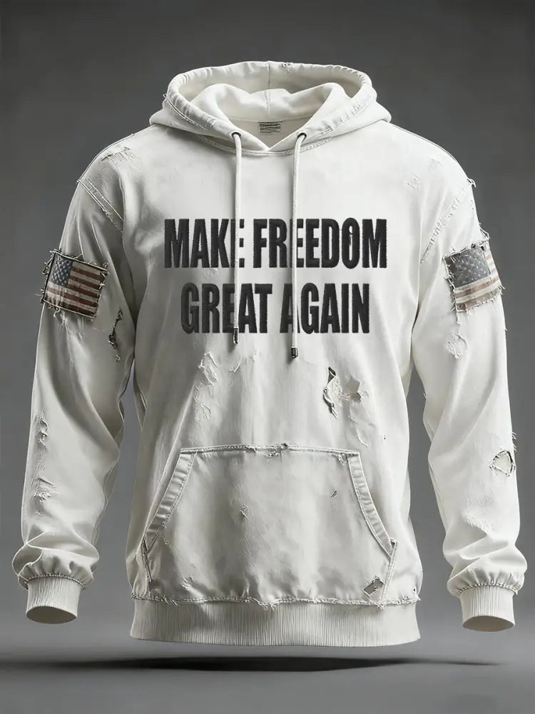 Men’s ’Make Freedom Great Again’ hoodie White / S