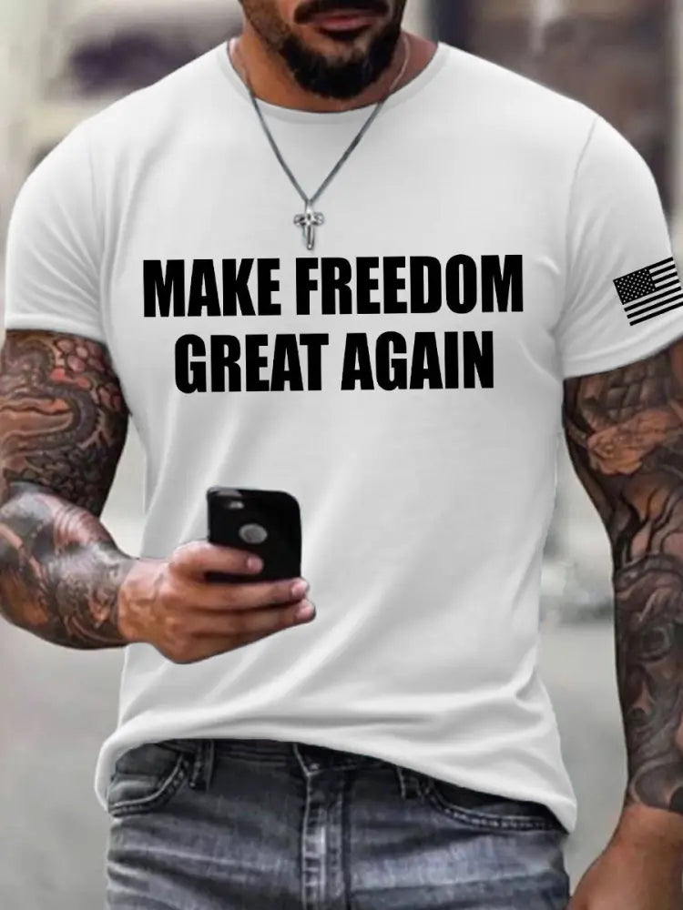 Men’s ’Make Freedom Great Again’ T-shirt White / S
