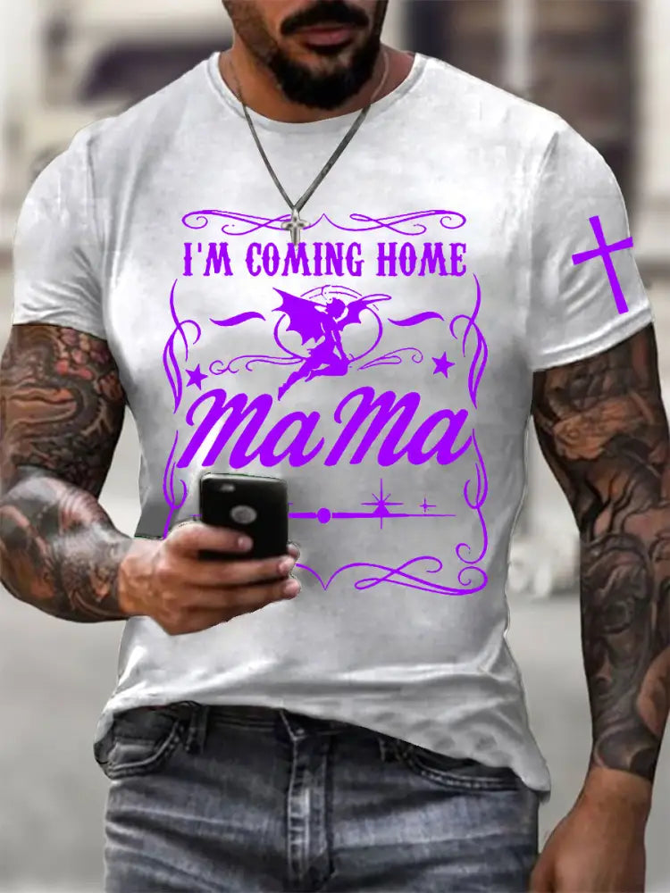 Men’s Mama I‘m Coming Home Short-sleeved T-shirt White / S